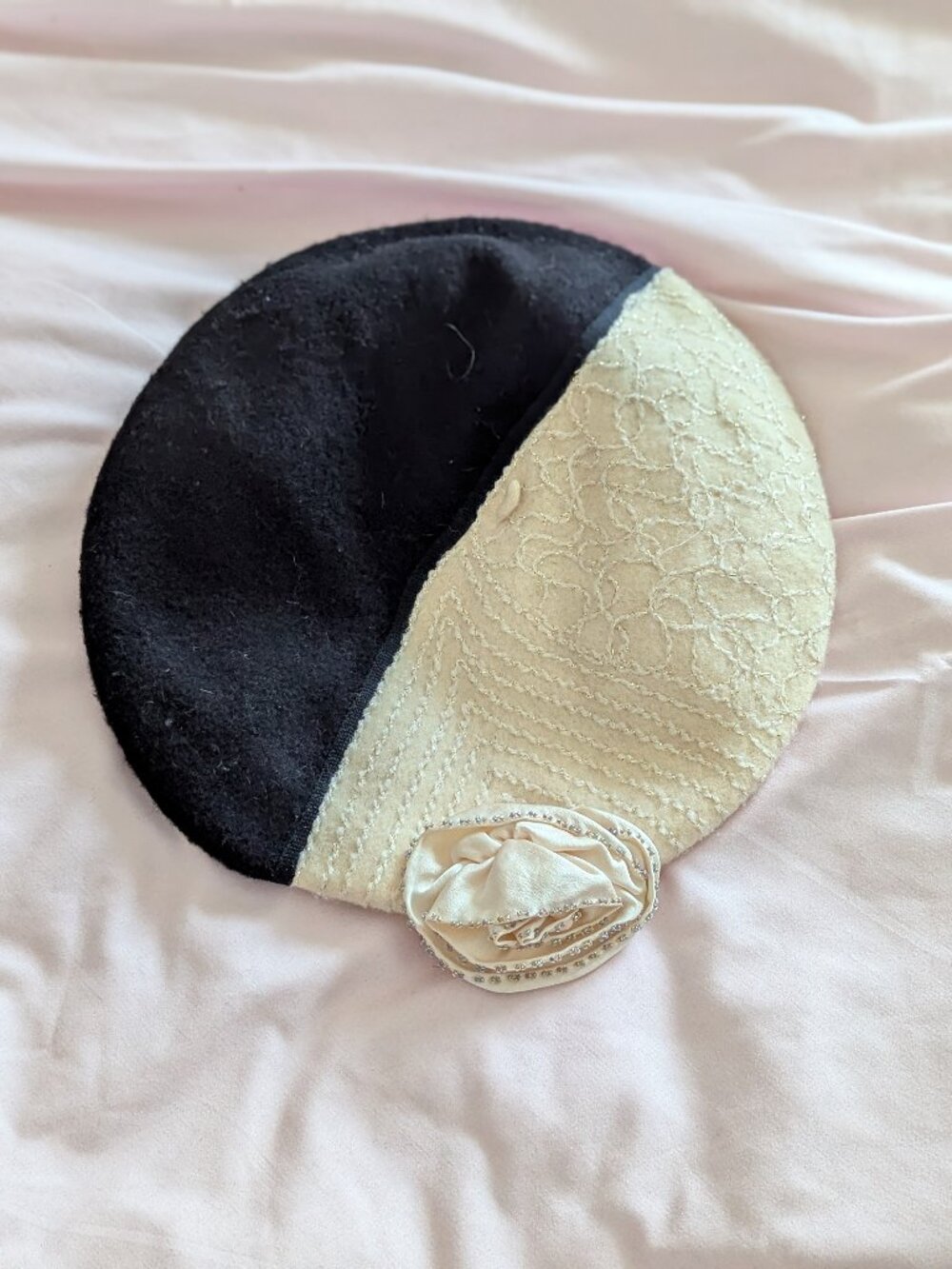 Thérèse Arcand Wool Beret Hat Floral